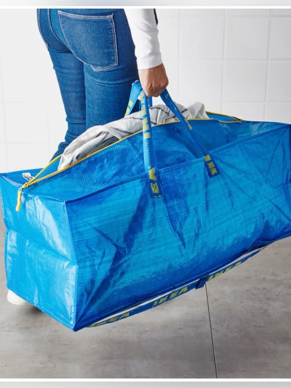 IKEA FRAKTA Storage Bag for Cart Blue 20 Gallon Zippered Large Utility Bag